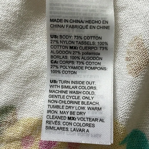 Chico’s Women’s Tropic Trim Cardigan Sweater White/Multi M - Picture 8 of 8